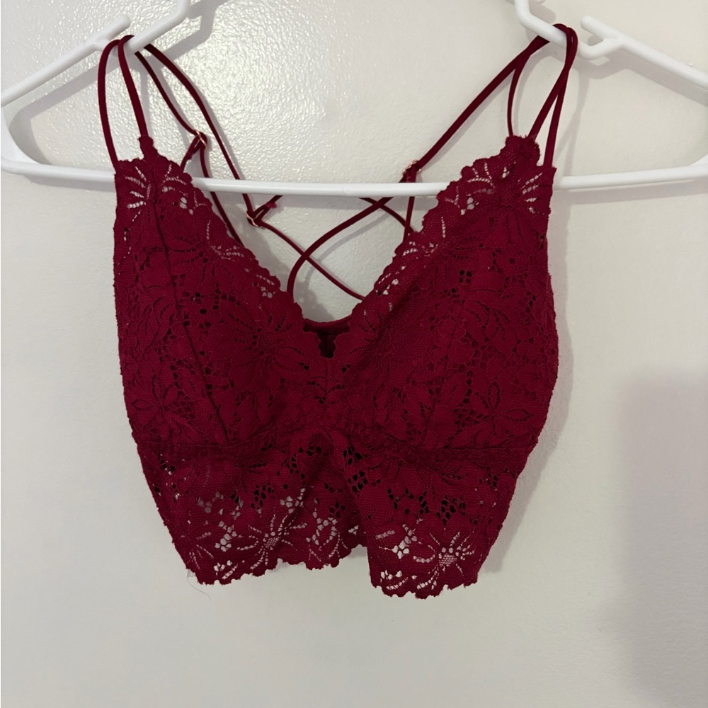 Victoria's Secret Deep Red Lace Bralette